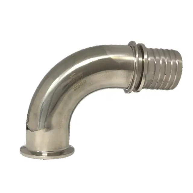 CLAMP TRN ÚHLOVÝ 90° SE ZÁMKEM - DIN 2817, zářezný trn 50 mm (2") hrdlo- Clamp 64 mm, DIN 32676 Cenově Výhodný