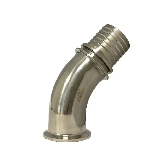 Kup Teď CLAMP TRN ÚHLOVÝ 45° SE ZÁMKEM - DIN 2817, zářezný trn 65 mm (2.1/2") hrdlo- Clamp 91 mm, DIN 32676