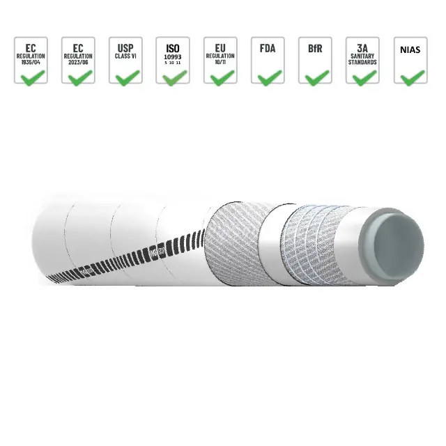 Jen Po Omezenou Doba IVG COLBACHINI 38/50 DRINKTEC PHARMATEF SIL 10/SPL - FDA/FEP farmaceutická hadice s nerezovou spirálou, 7 bar, -40/+150 °C