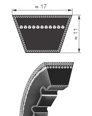 Klínový řemen 17x1105 Li-BX 1148 Lw Rubena Vrácení Zdarma