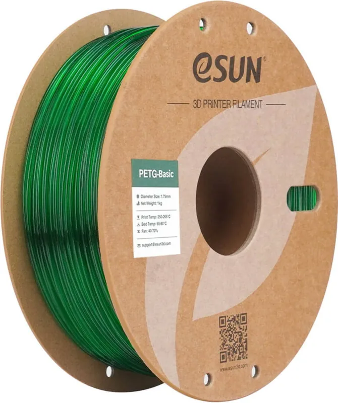 eSUN PETG-Basic Translucent Green, 1,75 mm / 1000 g Nejlepší Cena