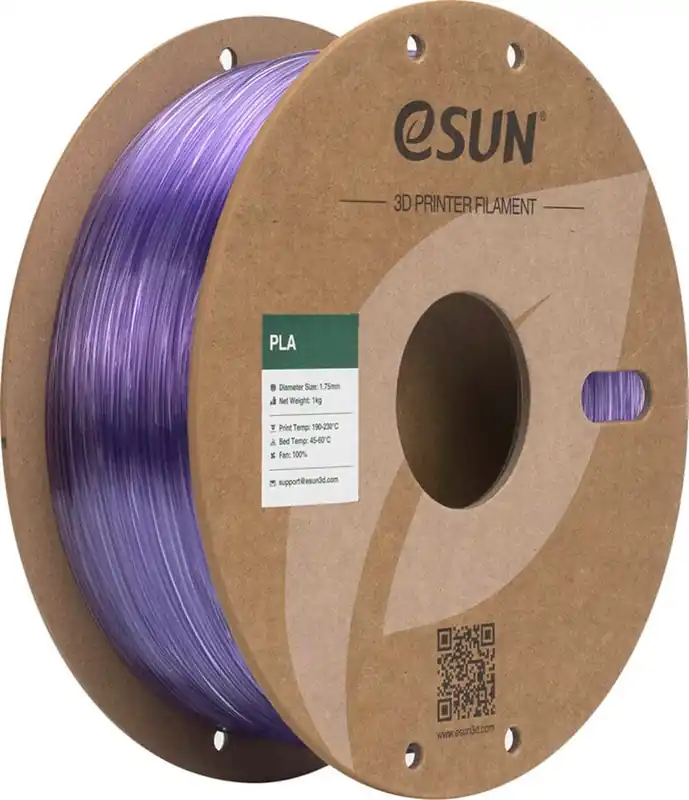 Tovární Cena eSUN PLA-Clear Translucent Light Purple, 1,75 mm / 1000 g