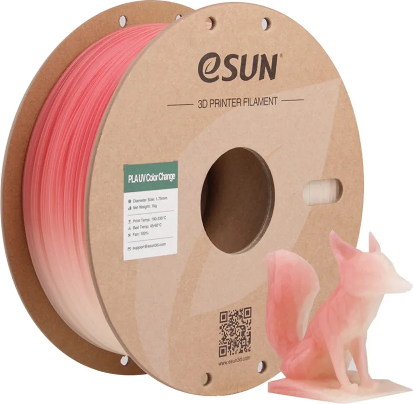 Tovární Cena eSUN PLA-UV Color Change Red, 1,75 mm / 1000 g