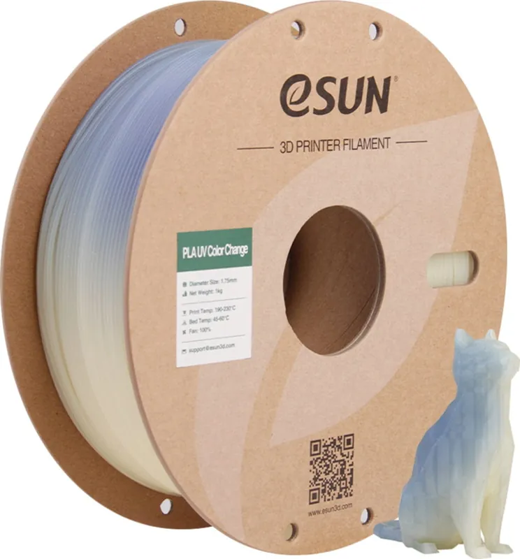 Sezónní Sleva eSUN PLA-UV Color Change Blue, 1,75 mm / 1000 g
