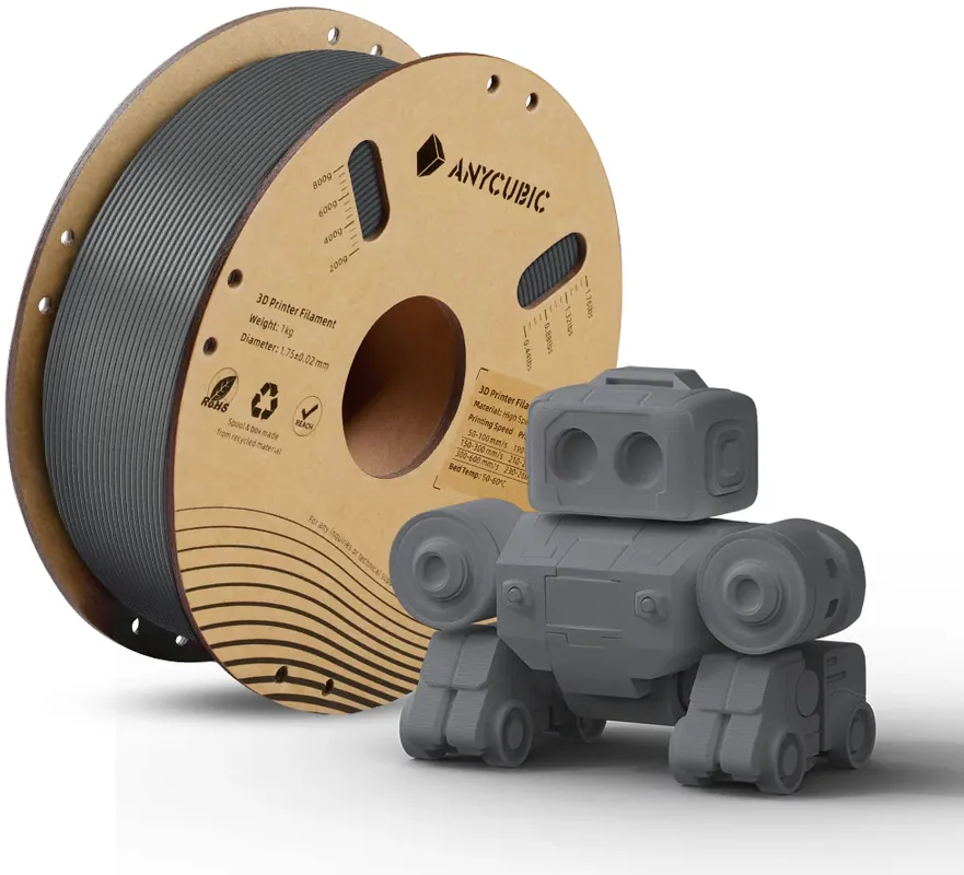 Zlevněný Anycubic PLA High Speed Texture Grey, 1,75 mm / 1000 g