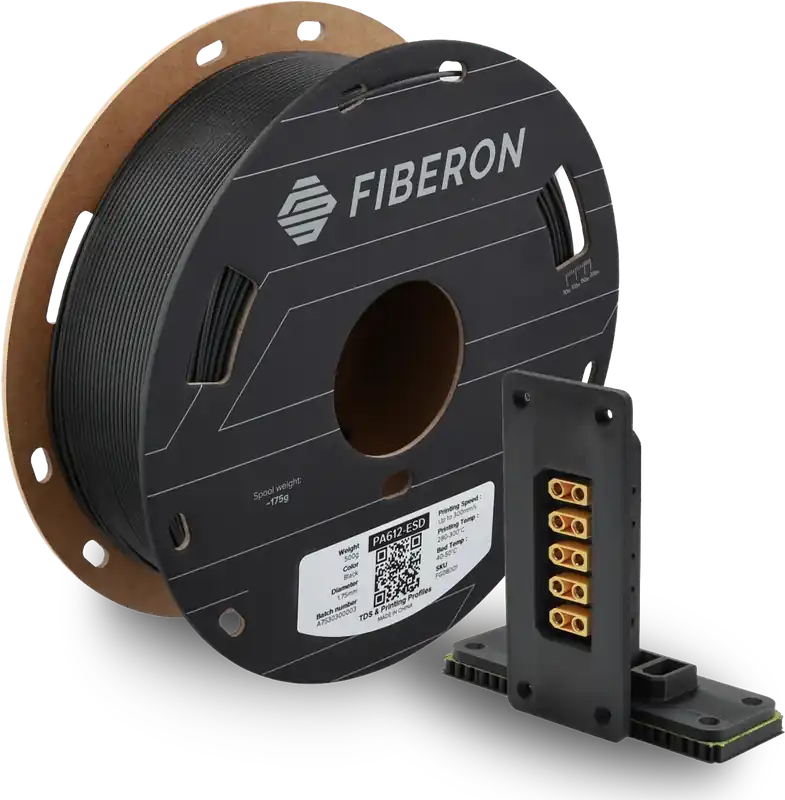 Rychlé Dodání Polymaker Fiberon™ PA612-ESD Black, 1,75 mm / 500 g