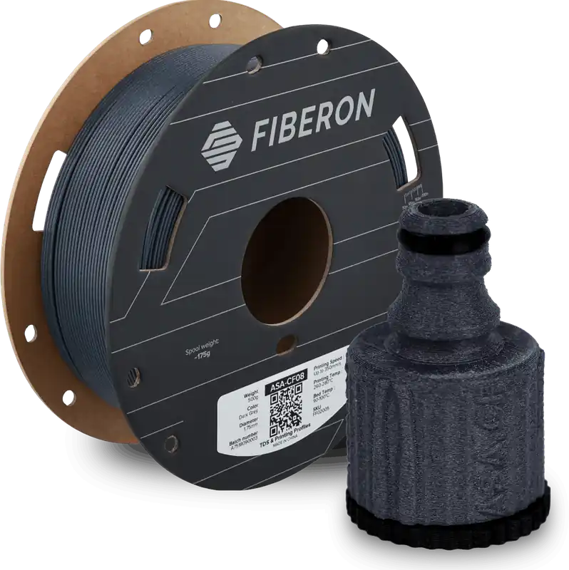 Expresní Doručení Polymaker Fiberon™ ASA-CF08 Dark Grey, 1,75 mm / 500 g