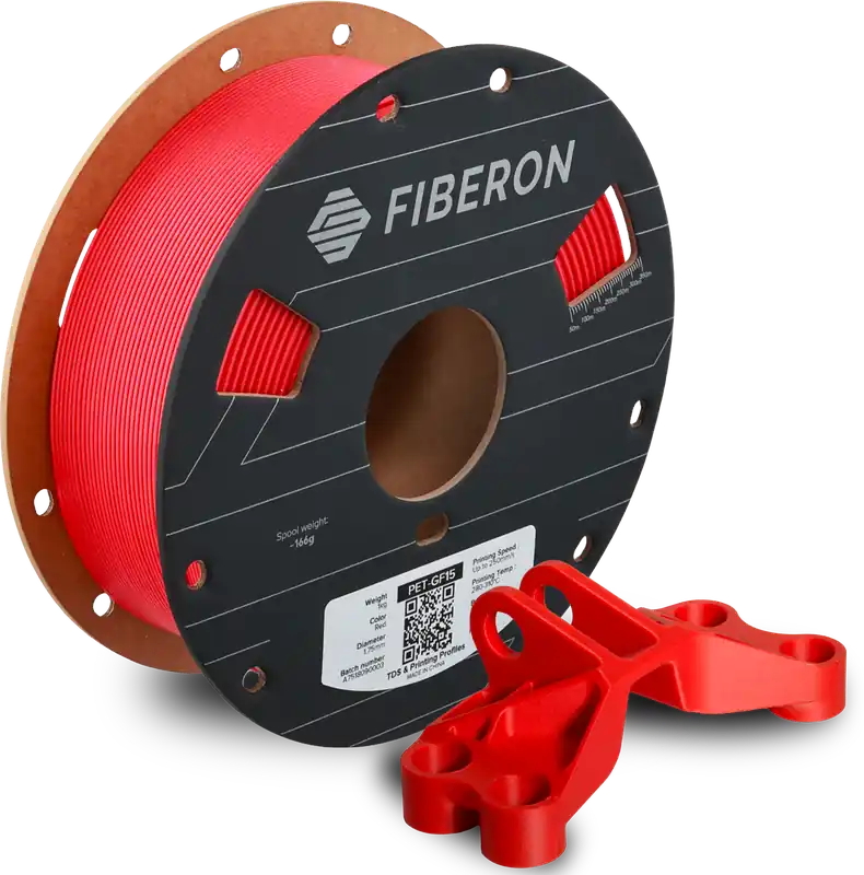 Objednat Nyní Polymaker Fiberon™ PET-GF15 Red, 1,75 mm / 1000 g
