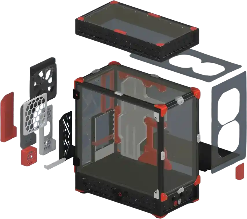 LDO Motors Voron PC Case Kit, Black Vysoce Kvalitní