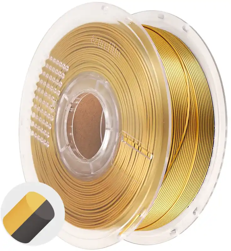 Aktuální AzureFilm PLA Silk Dual Color Golden Shadow, 1,75 mm / 1000 g