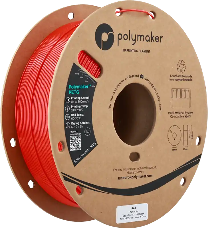 Poslední Šance Polymaker PETG Red, 1,75 mm / 1000 g