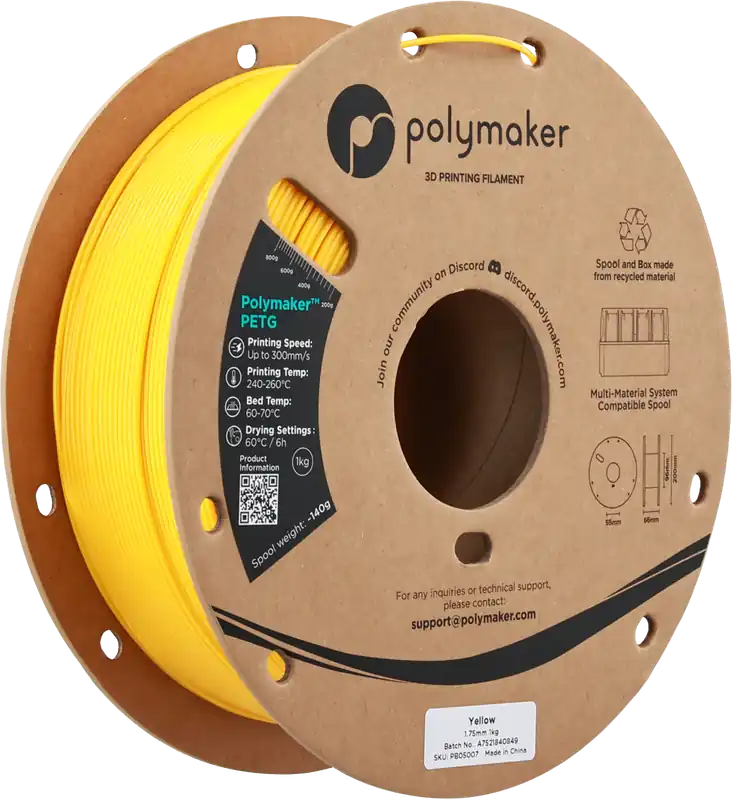 Polymaker PETG Yellow, 1,75 mm / 1000 g Nízká Cena