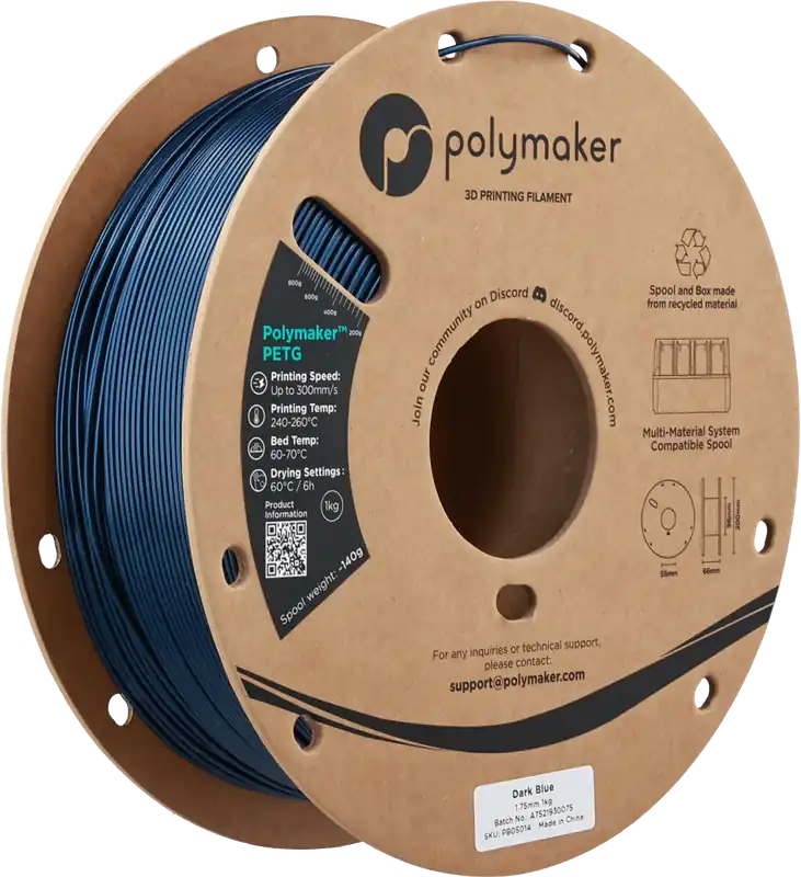 Polymaker PETG Dark Blue, 1,75 mm / 1000 g Časově Omezené
