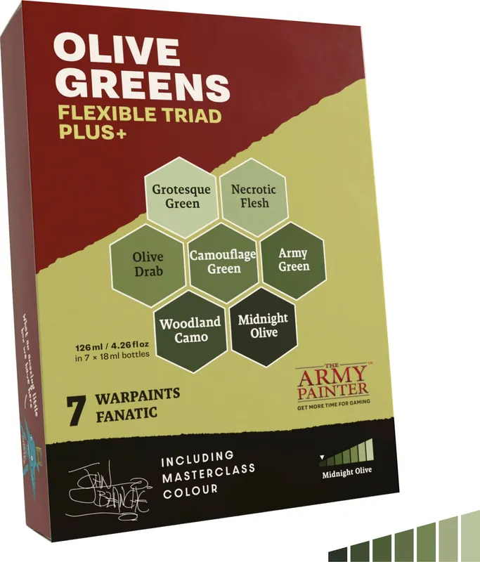 Akční Nabídka The Army Painter Warpaints Fanatic: Olive Greens Flexible Triad PLUS+