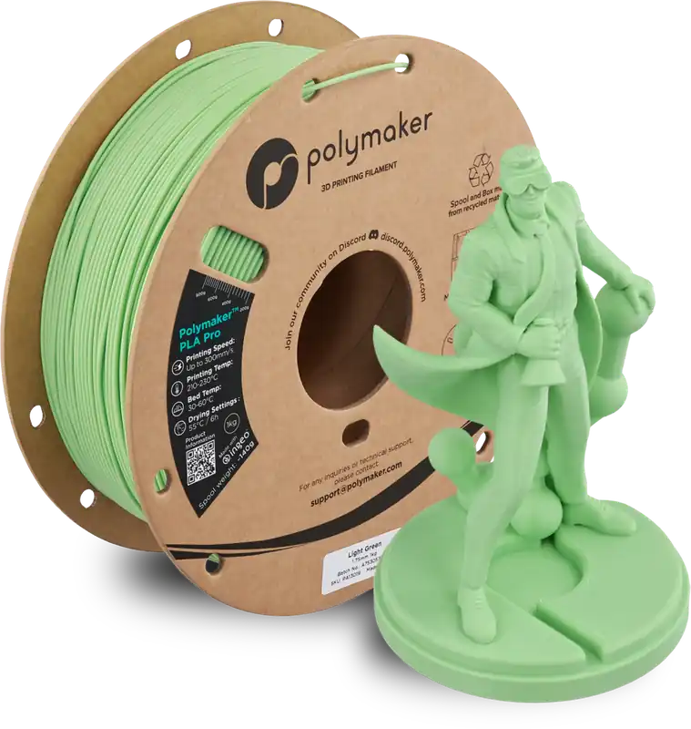 Tovární Cena Polymaker PLA Pro Light Green, 1,75 mm / 1000 g