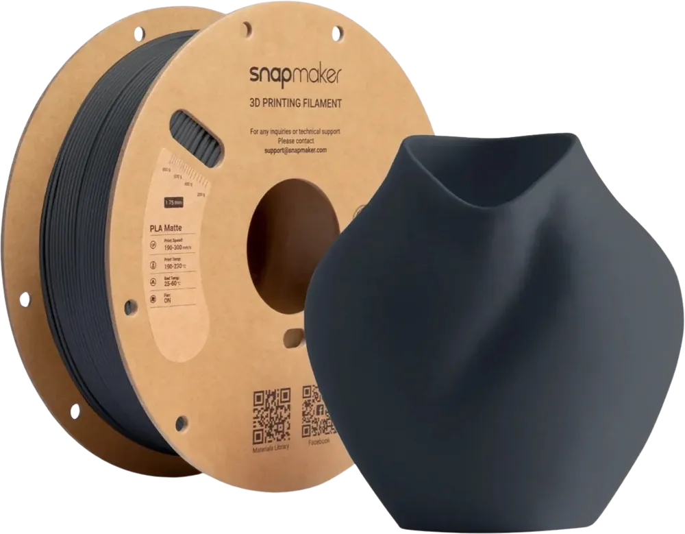 Snapmaker Matte PLA Carbon Black (RFID), 1,75 mm / 1000 g Cenová Bomba