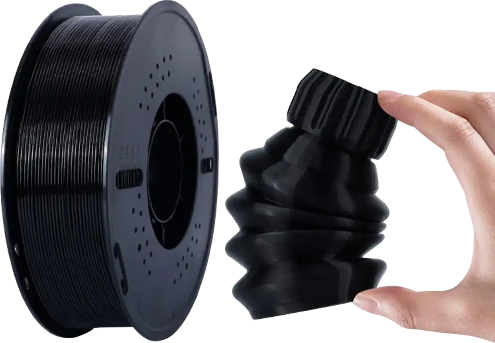 Rychlé Dodání Kingroon TPU95A Black, 1,75 mm / 1000 g