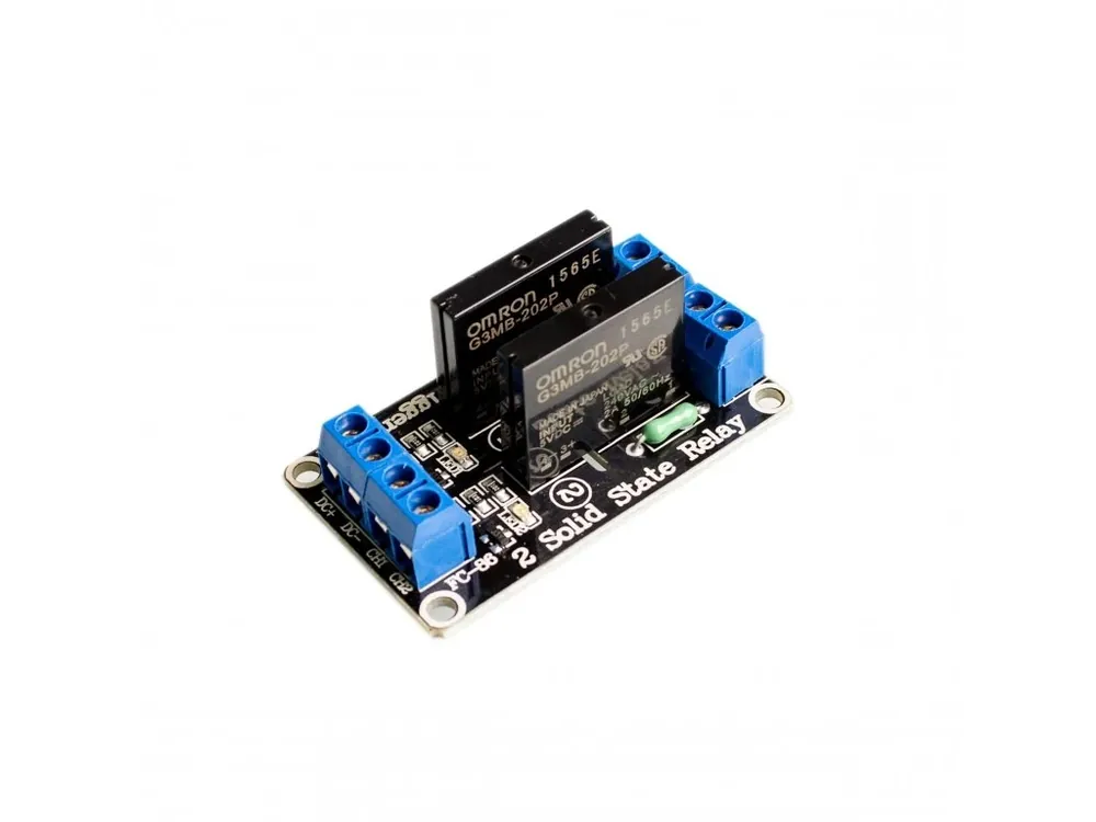 Zlevněný 2-kanály SSR Relé Modul 5VDC, Low Level, 250VAC 2A