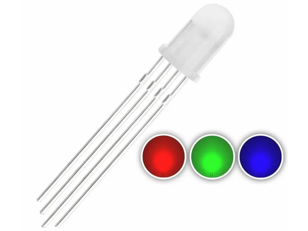 RGB LED 5mm Difuzní, společná katoda Omezená Nabídka