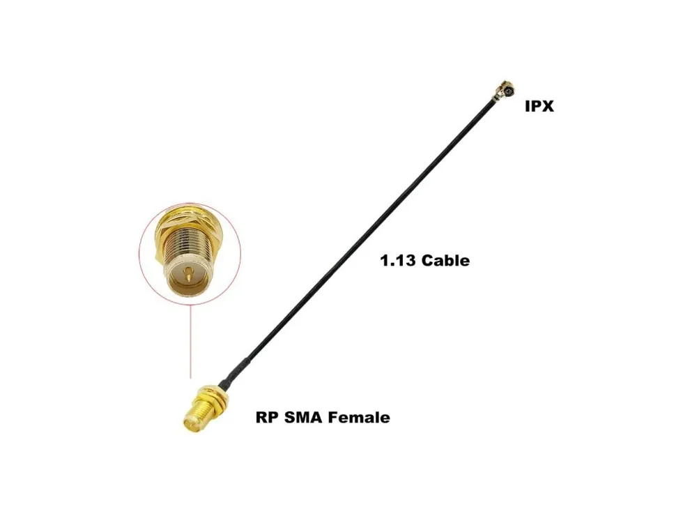 Časově Omezené Pigtail U.FL/IPEX1 - RP-SMA Female, kabel 1,15mm, 15cm