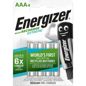 Energizer Recharge Extreme AAA 800mAh NiMH baterie 1.2V 4ks Poslední Šance