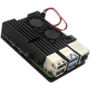 Hliníkový chladič pro Raspberry Pi 4B, aktivní, černý Novinka
