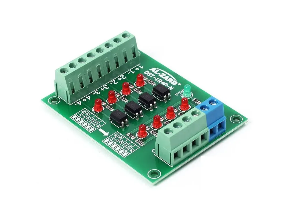 4-kanálový modul optoizolátoru PC817 3.3V na 24V Cenová Bomba