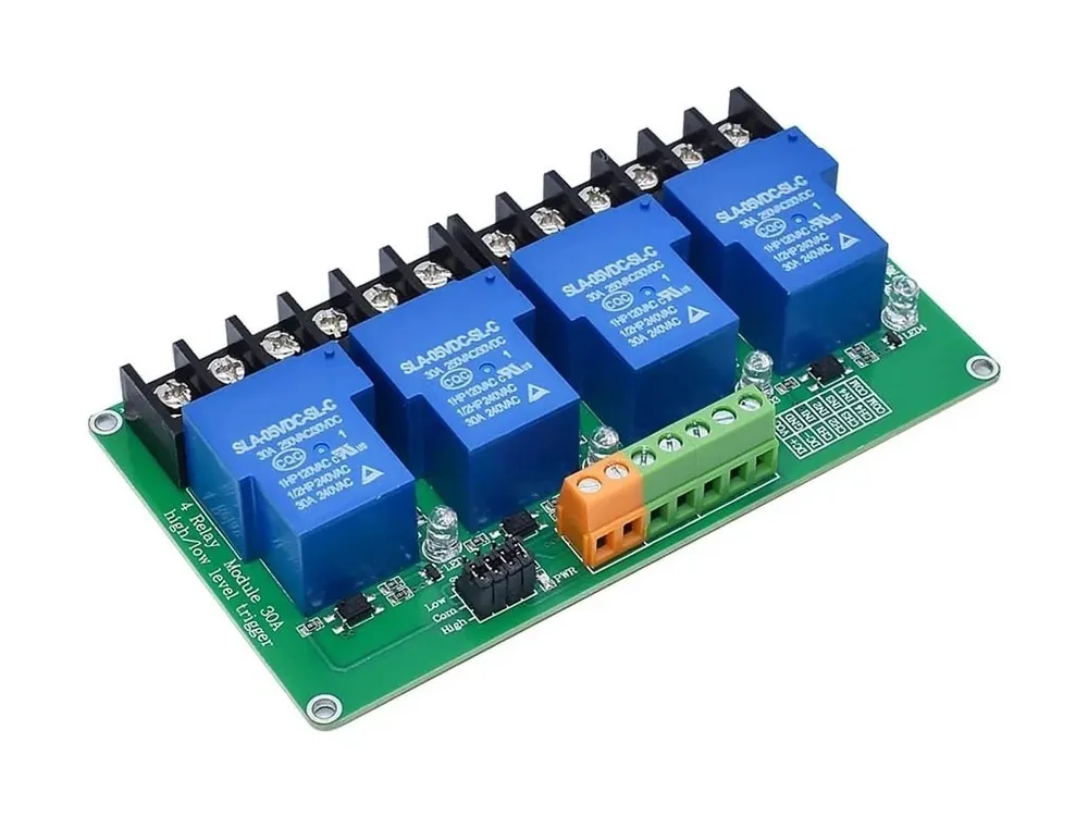 4-kanál 12V relé modul, High-Low, 250VAC 30A Nízká Cena