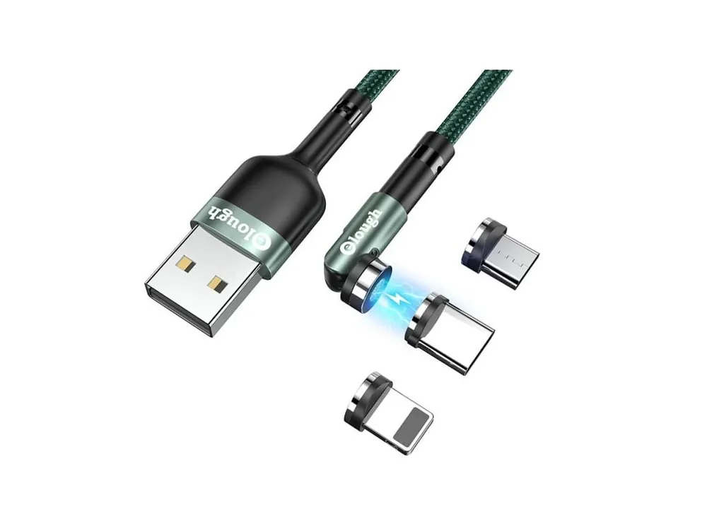 Magnetický nabíjecí kabel 3v1 USB-C, Lightning, MicroUSB koncovky Nová Kolekce