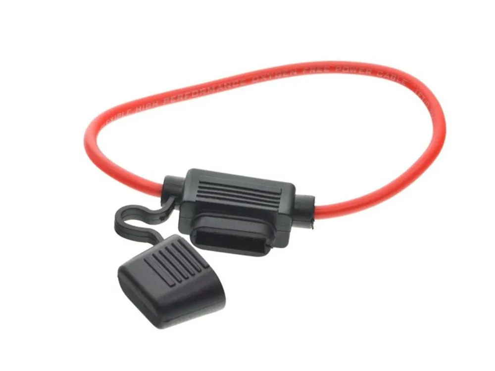 Držák pro nožovou autopojistku 19x12mm s vodiči 16AWG Výprodej