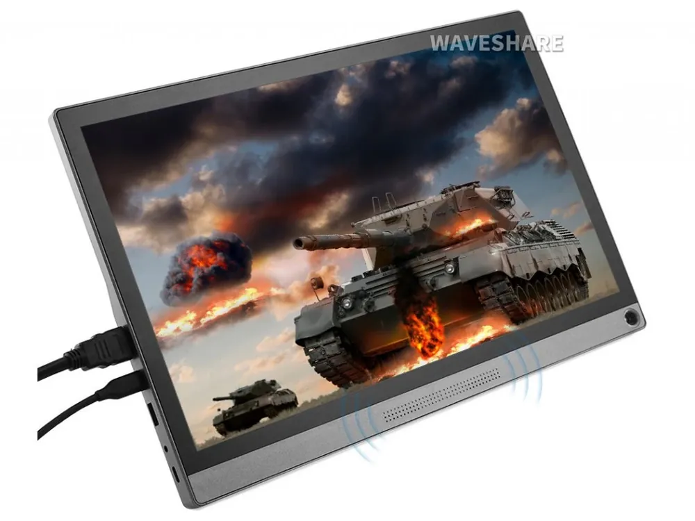 Waveshare 15.6" univerzální displej, 1920×1080 Full HD, HDMI/USB-C, kapacitní, dotykový, IPS Sezónní Sleva