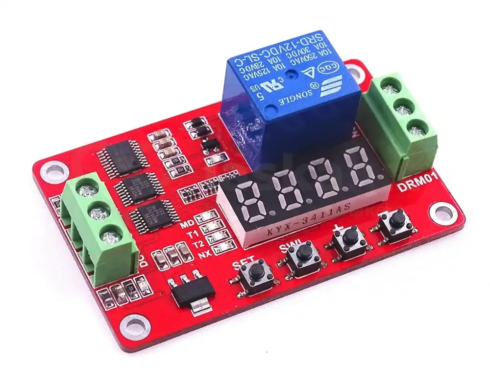 Autentický Modul časového zpoždění s relé a LED displejem 12V