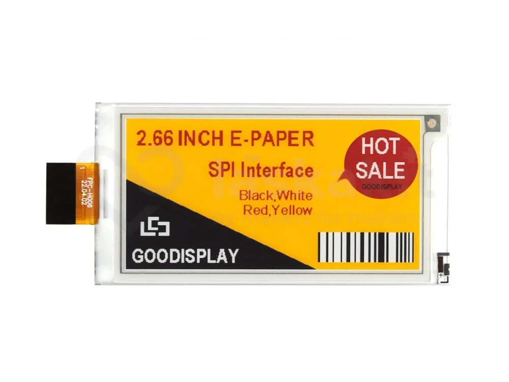 Bezpečná Platba Good Display GDEY0266F51H 2.66" 360x184 ePaper displej 4 barvy
