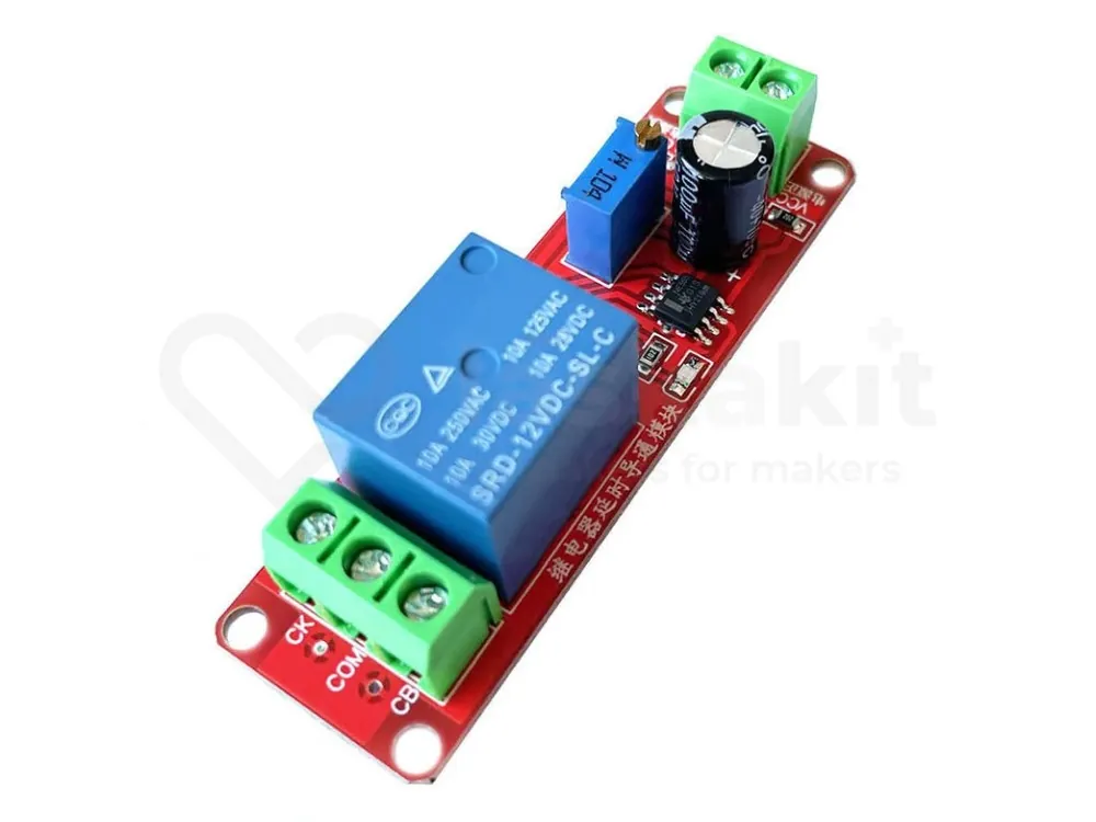 Modul časového zpoždění s relé 1-10s, NE555 12V Značkový