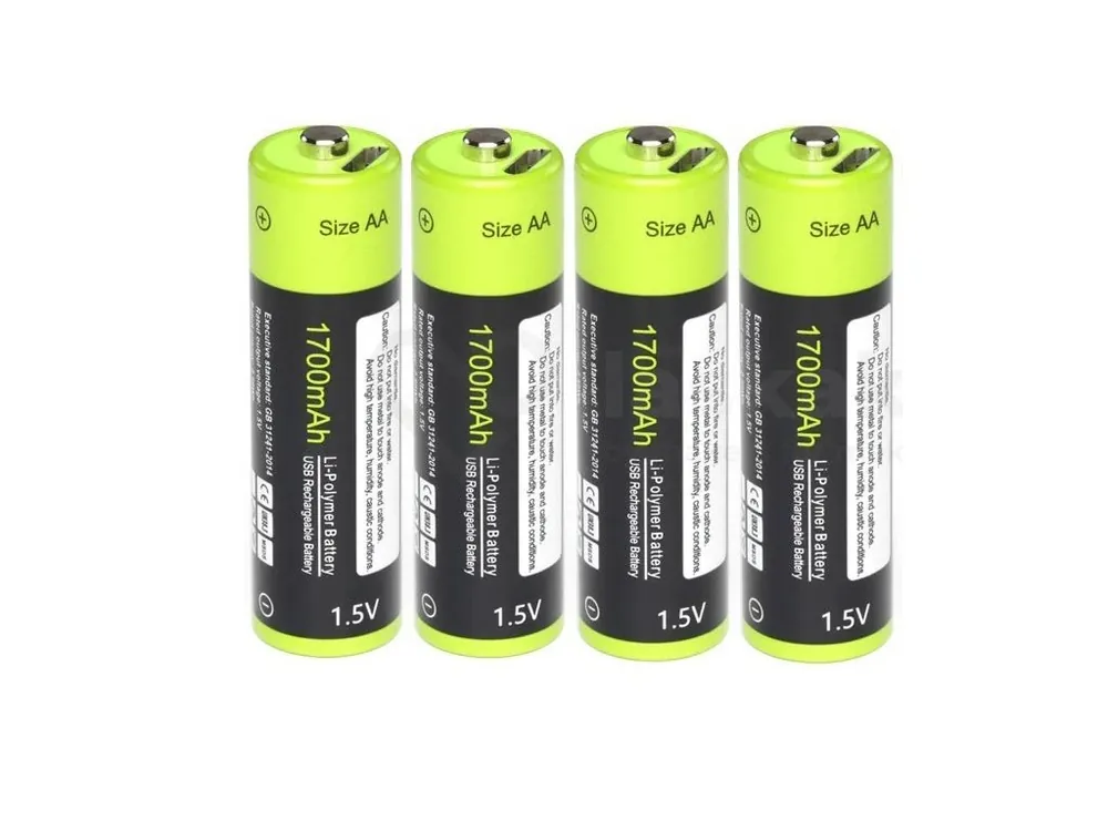 ZNTER AA LiPol dobíjecí tužková baterie 1700 mAh microUSB, 4ks Nejlepší Cena