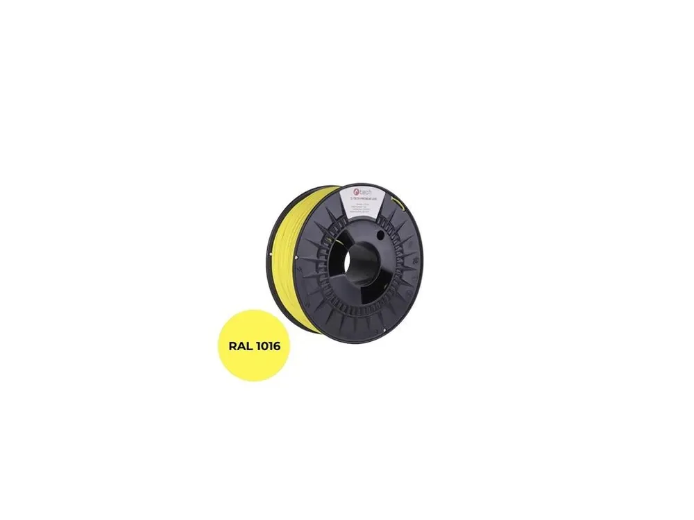 Filament C-TECH PREMIUM LINE, PLA, sírová žlutá, RAL1016, 1,75mm, 1kg Nejlepší Volba