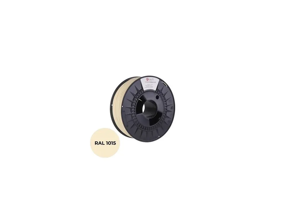Autentický Filament C-TECH PREMIUM LINE, PETG, slonová kost světlá, RAL1015, 1,75mm, 1kg