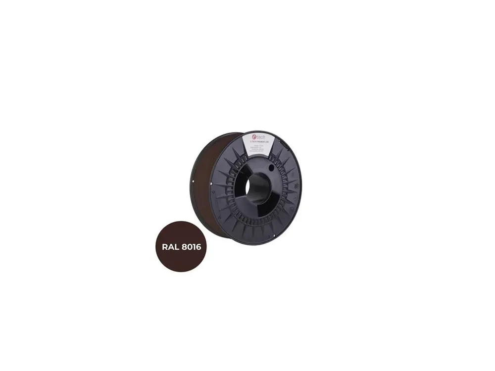 Filament C-TECH PREMIUM LINE, PETG, mahagonová hnědá, RAL8016, 1,75mm, 1kg Novinka