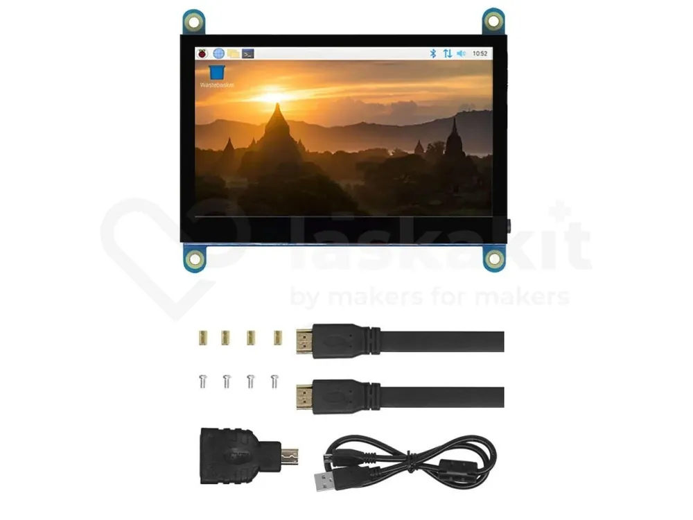 4.3" 800x480 TFT displej pro Raspberry Pi, HDMI, kapacitní dotyk Levný