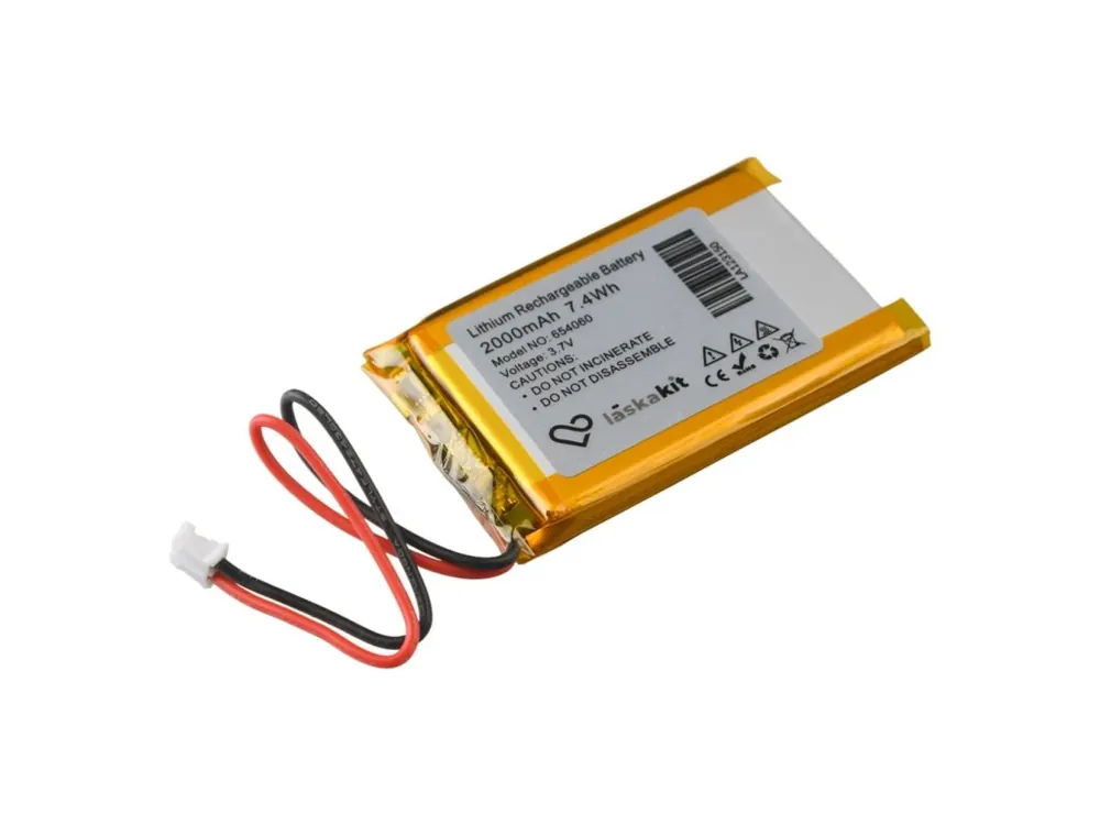 Značkový LaskaKit LiPol Baterie 654060 2000mAh 3.7V JST-PH 2.0