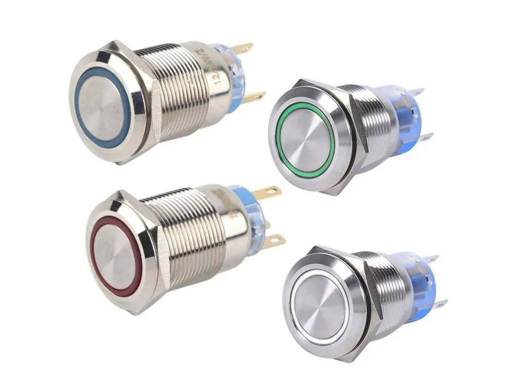 Must-Have Tlačítko kovové - kolečko, střibrné 16mm 3-6V