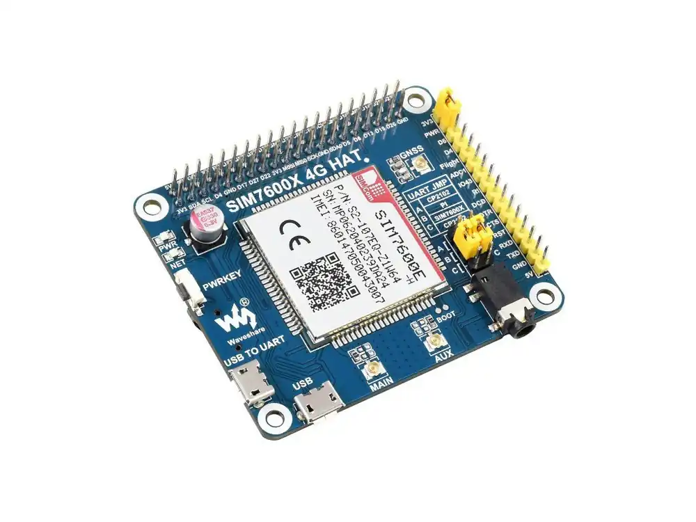 WaveShare SIM7600E-H LTE Cat-4 4G / 3G / 2G, GNSS, HAT Modul pro Raspberry Pi Nejlepší Volba
