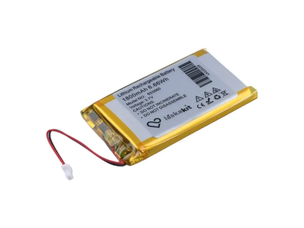Akce LaskaKit LiPol Baterie 653560 1800mAh 3.7V JST-SH 1.0