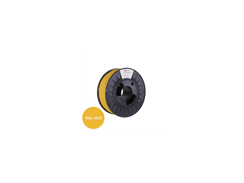 Filament C-TECH PREMIUM LINE, TPU 90A, flexibilní, dopravní žlutá, RAL1023, 1,75mm, 1kg Víkendová Akce