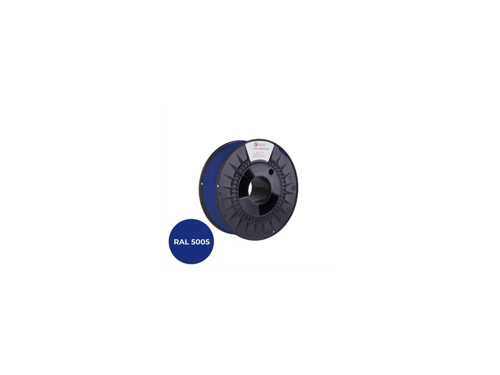 Filament C-TECH PREMIUM LINE, TPU 90A, flexibilní, signální modrá, RAL5005, 1,75mm, 1k Výprodej