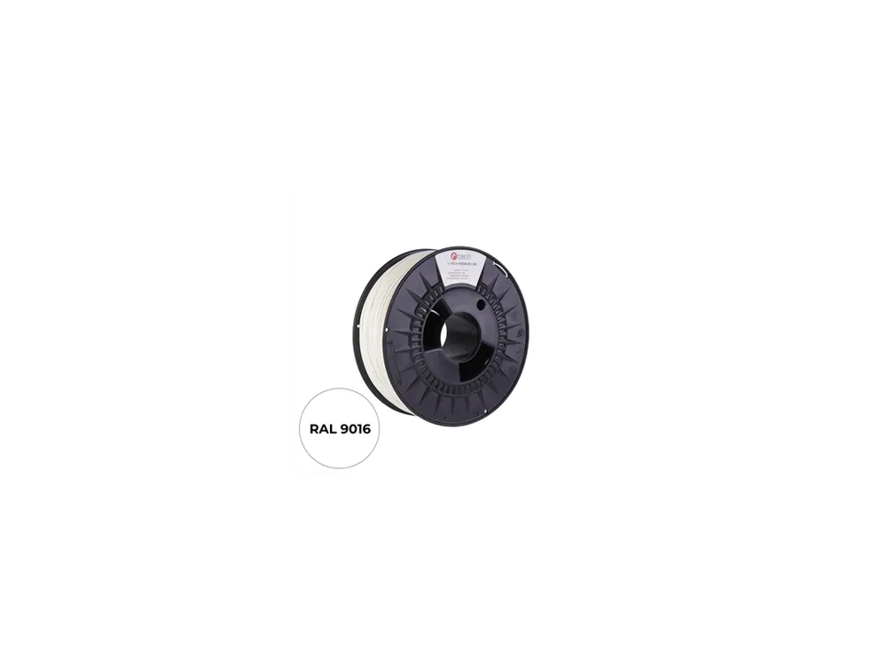Filament C-TECH PREMIUM LINE, TPU 90A, flexibilní, dopravní bílá, RAL9003, 1,75mm, 1kg Hit Sezóny