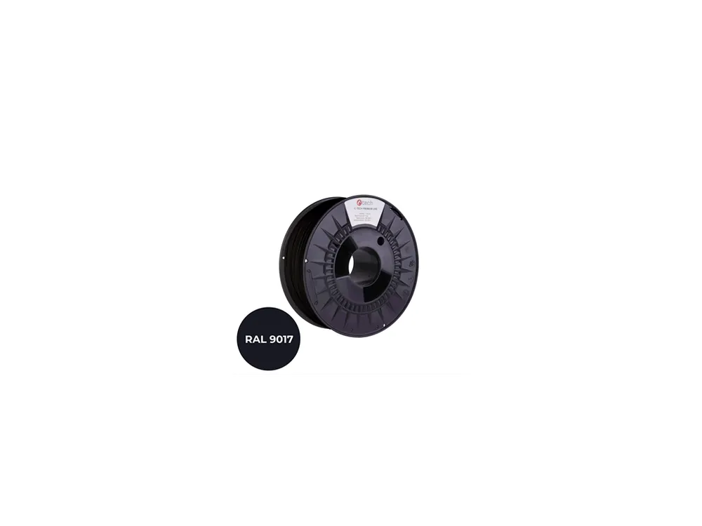 Filament C-TECH PREMIUM LINE, TPU 90A, flexibilní, dopravní černá, RAL9017, 1,75mm, 1kg Akce