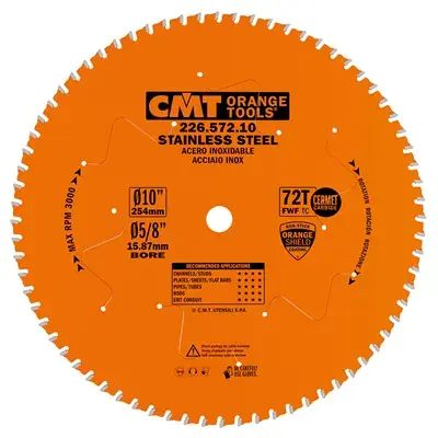 CMT Industrial Pilový kotouč na nerez ocel - D254x2,2 d15,8 Z72 HW Výprodej