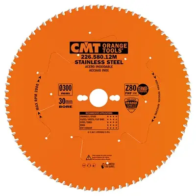 CMT Industrial Pilový kotouč na nerez ocel - D300x2,2 d30 Z80 HW Vrácení Zdarma