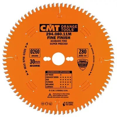 Akční Cena CMT Industrial Pilový kotouč pro elektronářadí, finální řez - D260x2,5 d30 Z80 HW -5°Neg